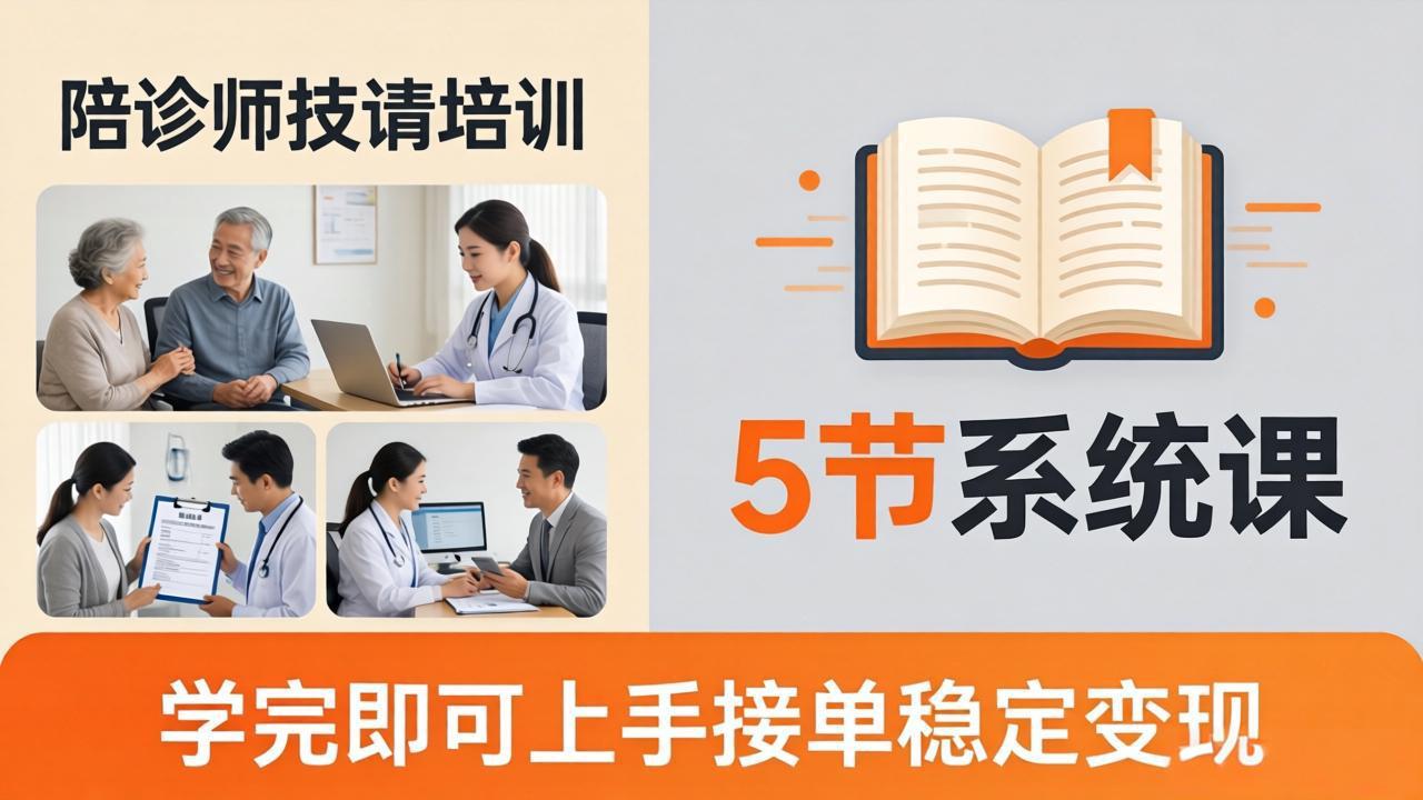 想做陪诊师不知从何下手？5节系统课教你掌握核心技能，学完即可上手接单稳定变现-川川创富网