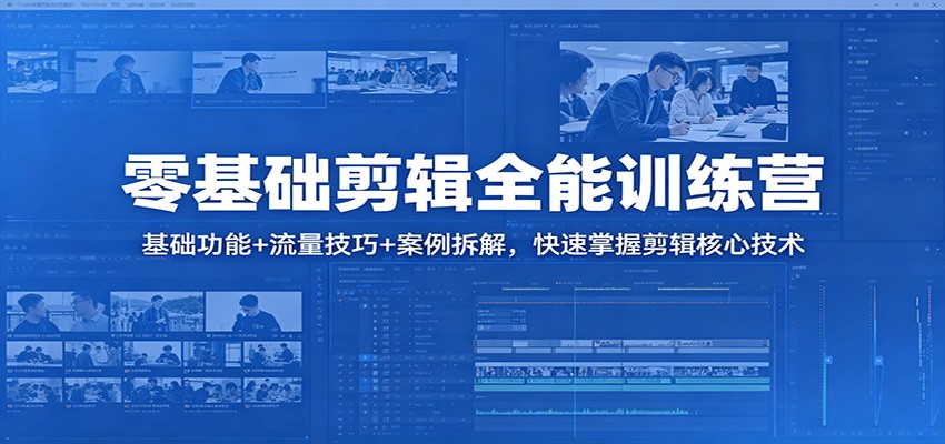 零基础剪辑全能训练营：基础功能+流量技巧+案例拆解，快速掌握剪辑核心技术-川川创富网