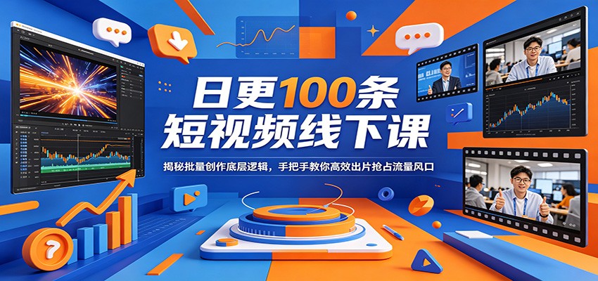 日更100条短视频线下课：揭秘批量创作底层逻辑，手把手教你高效出片抢占流量风口-川川创富网