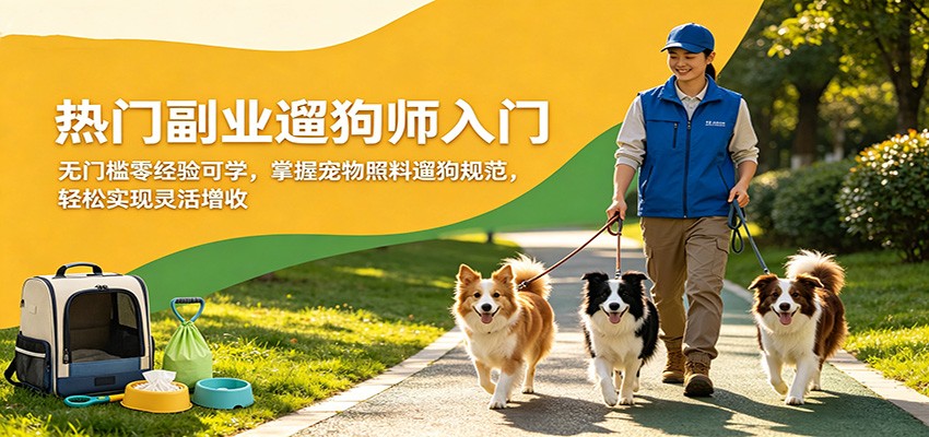 热门副业遛狗师入门，无门槛零经验可学，掌握宠物照料遛狗规范，轻松实现灵活增收-川川创富网