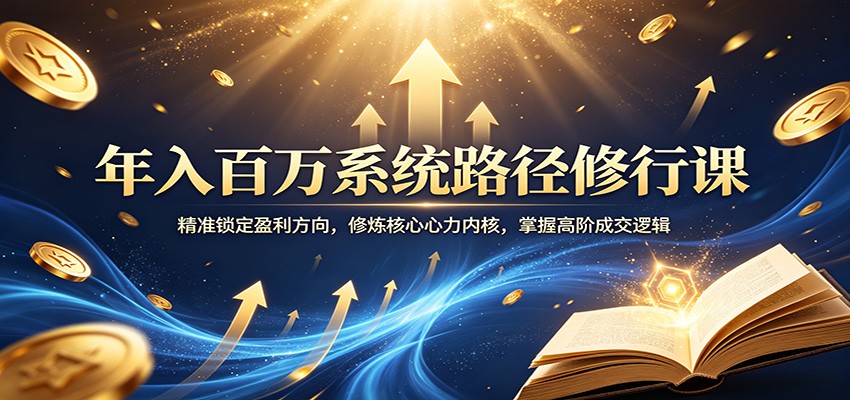 年入百万系统路径修行课：精准锁定盈利方向，修炼核心心力内核，掌握高阶成交逻辑-川川创富网