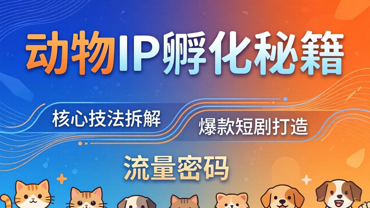 动物IP孵化全套秘籍，三大核心技法拆解，打造爆款萌宠短剧，轻松拿捏赛道流量密码-川川创富网
