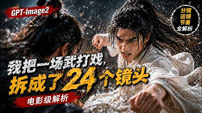 用GPT-Image2，把一段武打对决拆成24个连续镜头，从人物建立、动作衔接、运镜节奏，到情绪爆发-川川创富网