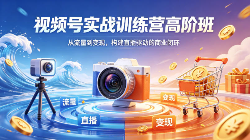 视频号实战训练营高阶班，从流量到变现，构建直播驱动的商业闭环(26年4月)-川川创富网