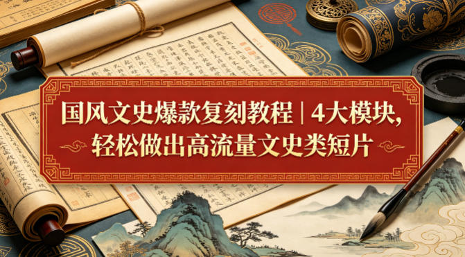 国风文史爆款复刻教程｜4大模块，轻松做出高流量文史类短片-川川创富网