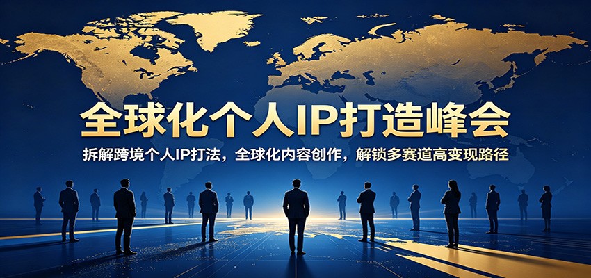 全球化个人IP打造峰会：拆解跨境个人IP打法，全球化内容创作，解锁多赛道高变现路径-川川创富网