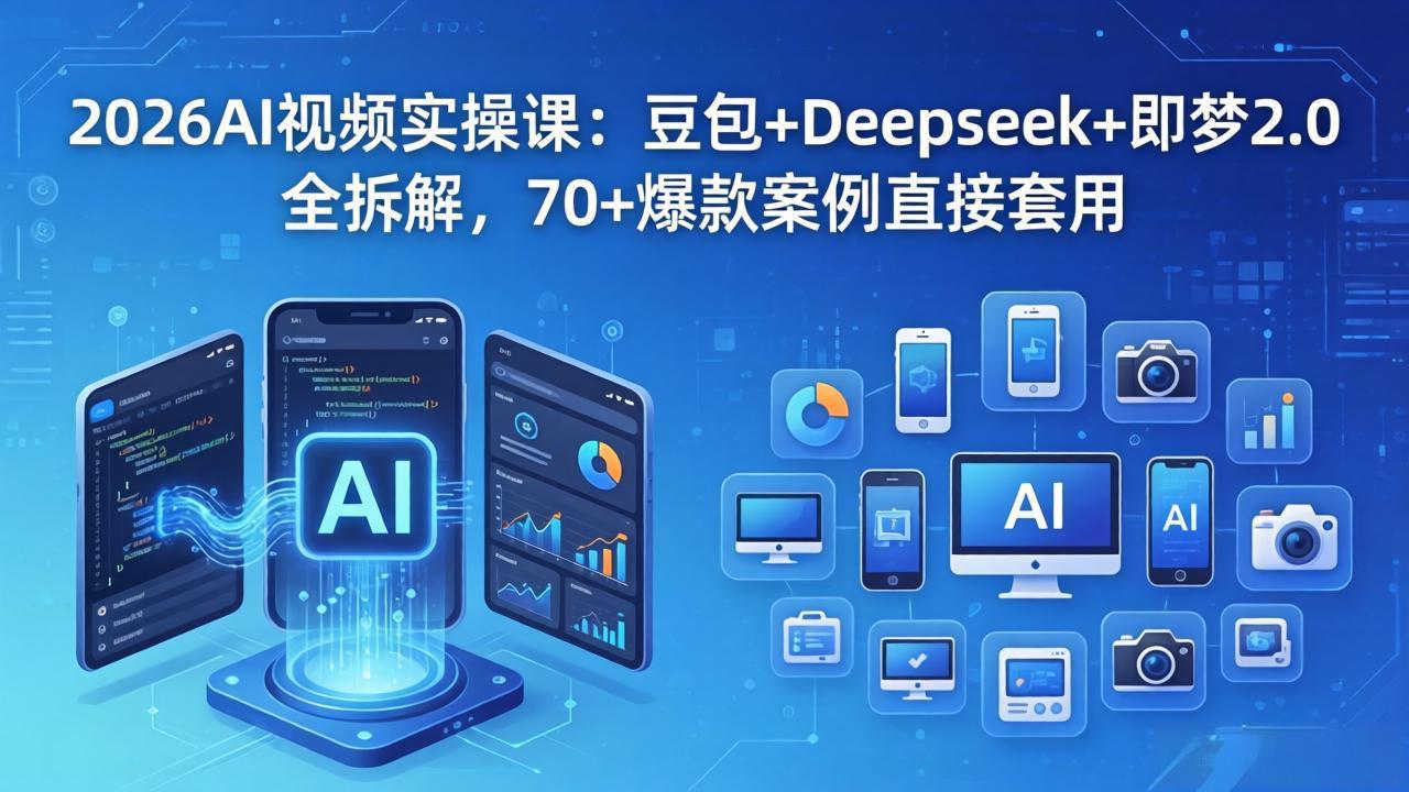 2026AI视频实操课：豆包+Deepseek+即梦2.0全拆解，70+爆款案例直接套用-川川创富网