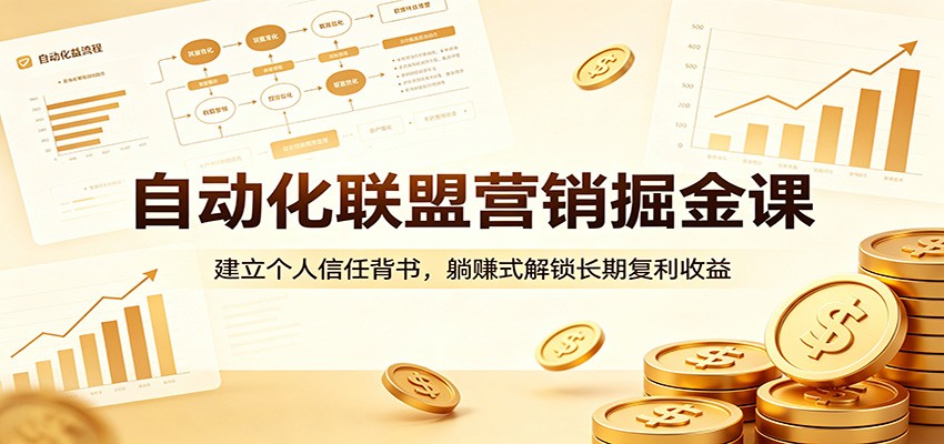 自动化联盟营销掘金课：建立个人信任背书，躺赚式解锁长期复利收益-川川创富网