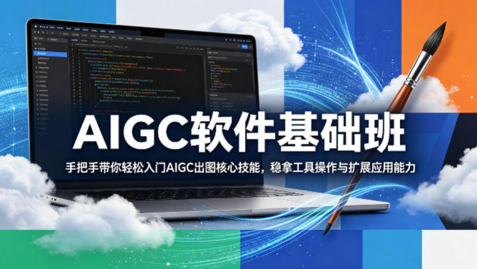 AIGC软件基础班，手把手带你轻松入门AIGC出图核心技能，稳拿工具操作与扩展应用能力-川川创富网