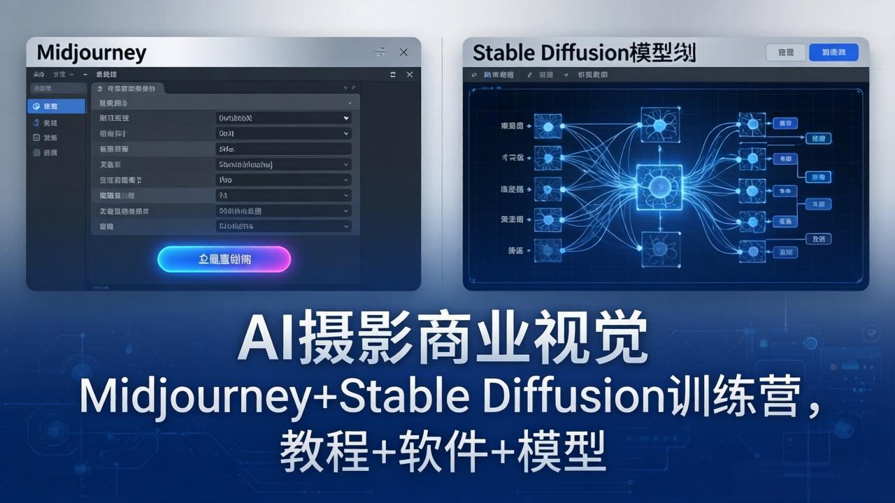AI摄影商业视觉Midjourney+Stable Diffusion训练营，教程+软件+模型-川川创富网