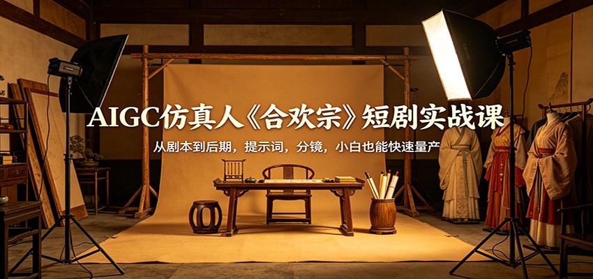 AIGC仿真人《合欢宗》短剧实战课：从剧本到后期，提示词，分镜，小白也能快速量产-川川创富网