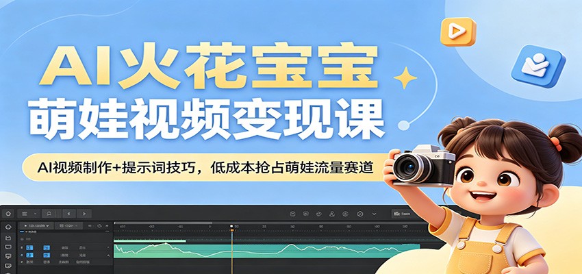 AI火花宝宝萌娃视频变现课：AI视频制作+提示词技巧，低成本抢占萌娃流量赛道-川川创富网