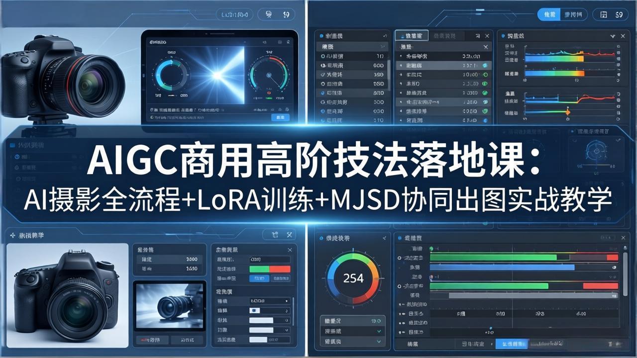 AIGC商用高阶技法落地课：AI摄影全流程+LoRA训练+MJSD协同出图实战教学-川川创富网