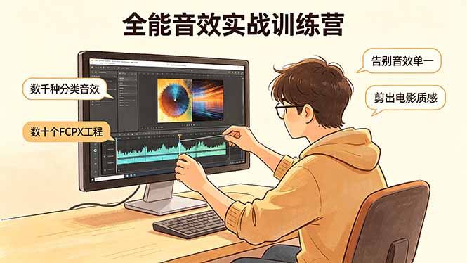 全能音效实战训练营：数千种分类音效+数十个FCPX工程，告别音效单一，剪出电影质感-川川创富网