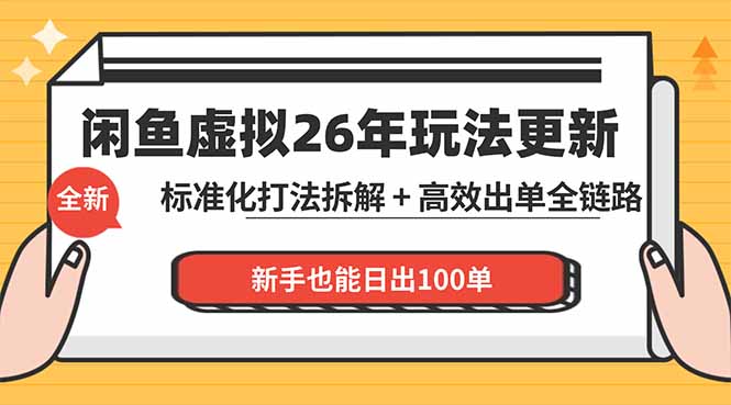 闲鱼虚拟从0到1系统化运营课程：标准化打法拆解 + 高效出单全链路教学，新手也能日出100单-川川创富网