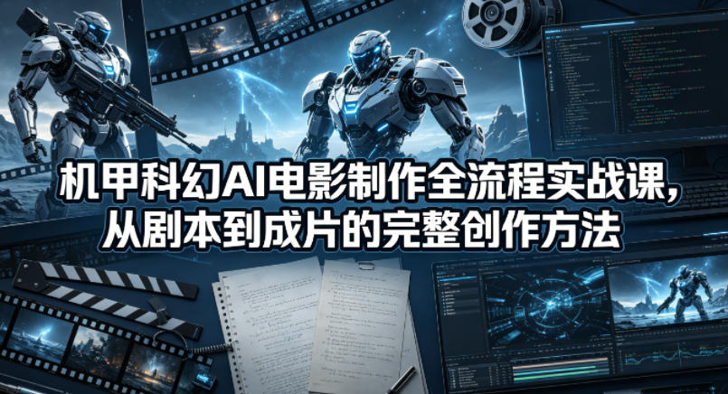 机甲科幻AI电影制作全流程实战课，从剧本到成片的完整创作方法-川川创富网
