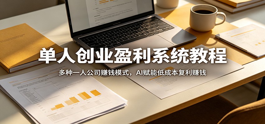 单人创业盈利系统教程：多种一人公司赚钱模式，AI赋能低成本复利赚钱-川川创富网
