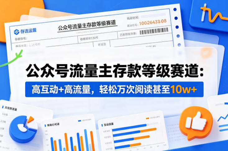 公众号流量主之存款等级赛道，高互动+高流量，轻松达到万次阅读，甚至10w+-川川创富网