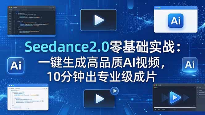 Seedance2.0零基础实战：一键生成高品质AI视频，10分钟出专业级成片-川川创富网