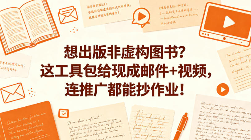 想出版非虚构图书？这工具包给现成邮件+视频，连推广都能抄作业！【原创双语字幕】-川川创富网