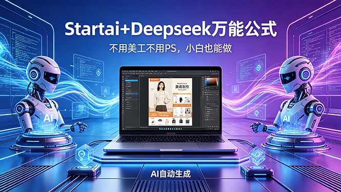 AI自动做电商详情页：Startai+Deepseek万能公式，不用美工不用PS，小白也能做-川川创富网