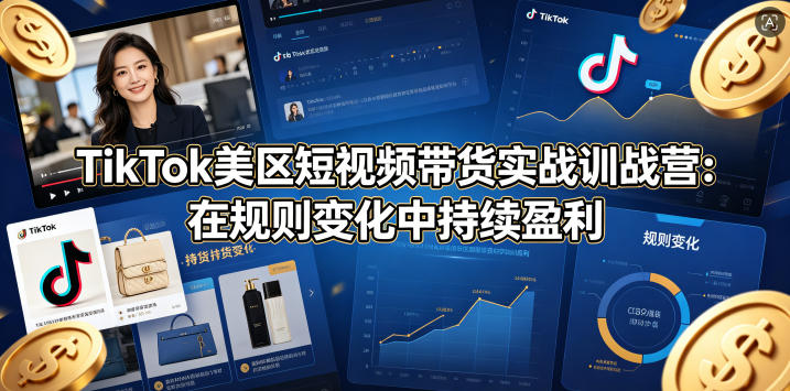 TikTok美区短视频带货实战训战营：在规则变化中持续盈利-川川创富网