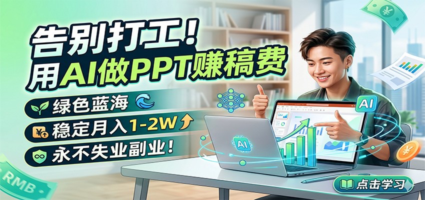 告别打工！用AI做PPT赚稿费，绿色蓝海，稳定月入1-2W，永不失业副业！-川川创富网