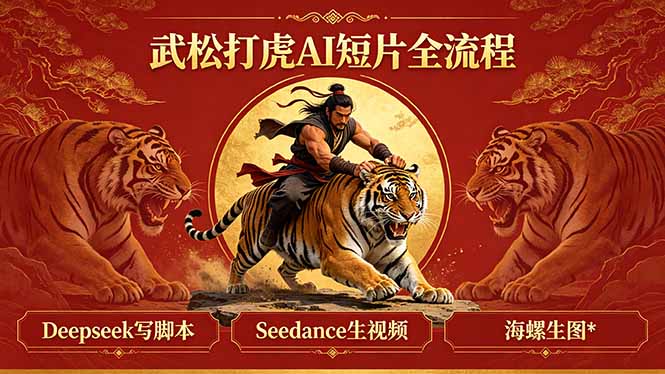 武松打虎AI短片全流程：Deepseek写脚本+Seedance生视频+海螺生图-川川创富网