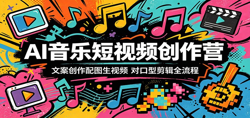 AI音乐短视频创作营：文案创作配图生视频，对口型剪辑全流程-川川创富网