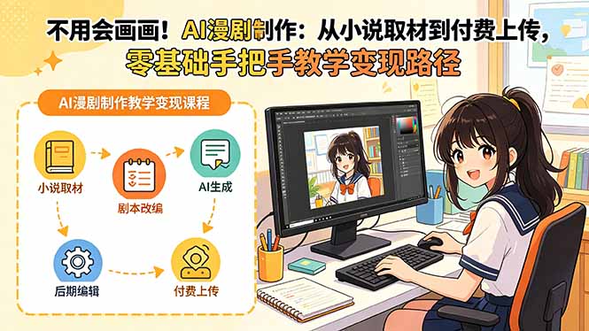 不用会画画！AI漫剧制作：从小说取材到付费上传，零基础手把手教学变现路径-川川创富网