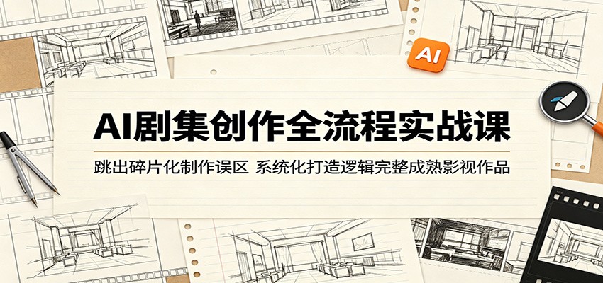 AI剧集创作全流程实战课：跳出碎片化制作误区，系统化打造逻辑完整成熟影视作品-川川创富网