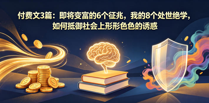付费文3篇：即将变富的6个征兆，我的8个处世绝学，如何抵御社会上形形色色的诱惑-川川创富网