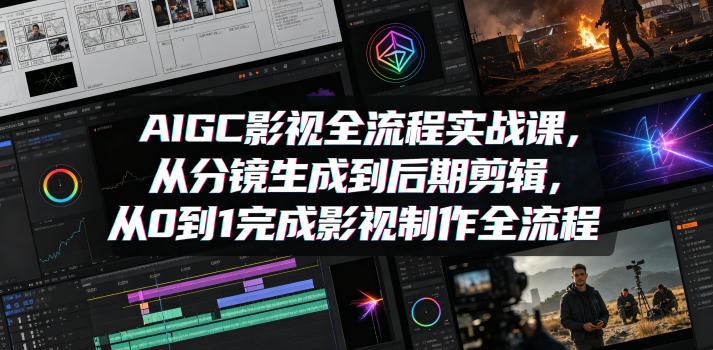 AIGC影视全流程实战课，从分镜生成到后期剪辑，从0到1完成影视制作全流程-川川创富网