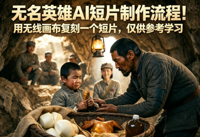 无名英雄AI短片制作流程！用无线画布复刻一个短片，仅供参考学习-川川创富网