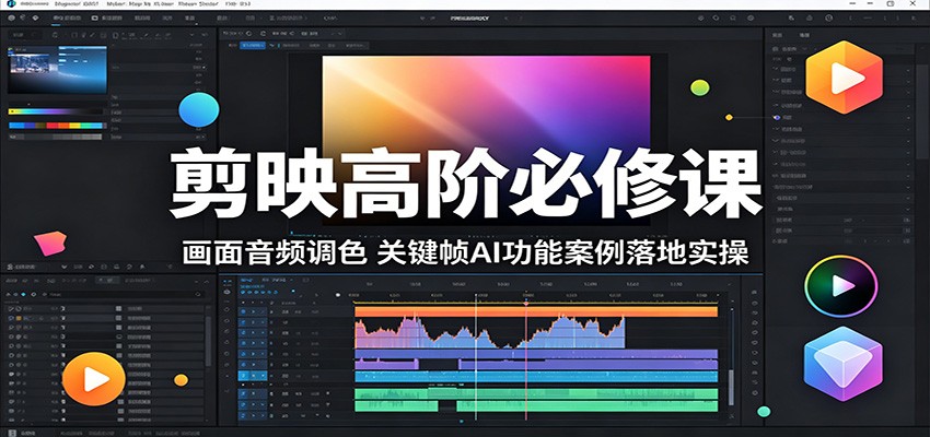 剪映高阶必修课：画面音频调色，关键帧AI功能案例落地实操-川川创富网