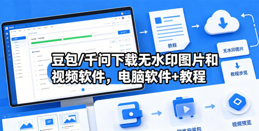 豆包/千问下载无水印图片和视频软件，电脑软件+教程-川川创富网