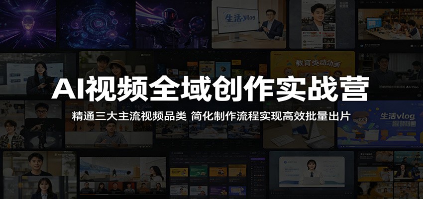 AI视频全域创作实战营：精通三大主流视频品类，简化制作流程实现高效批量出片-川川创富网