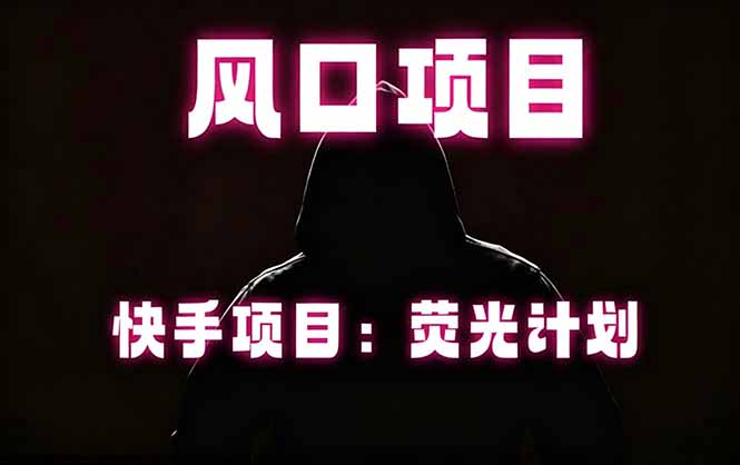 快手风口项目，荧光计划托管，长期稳定，适合批量做-川川创富网