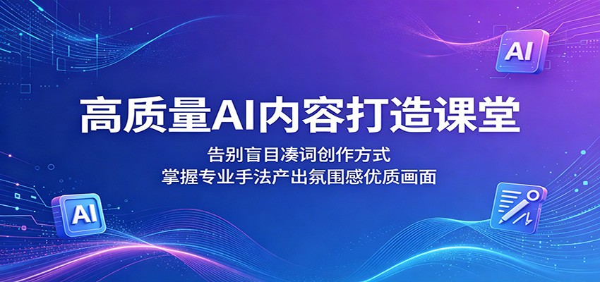 高质量AI内容打造课堂：告别盲目凑词创作方式，掌握专业手法产出氛围感优质画面-川川创富网