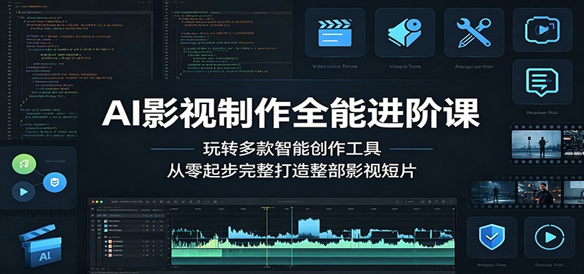 AI影视制作全能进阶课：玩转多款智能创作工具，从零起步完整打造整部影视短片-川川创富网