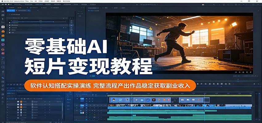 零基础AI短片变现教程：软件认知搭配实操演练，完整流程产出作品稳定获取副业收入-川川创富网