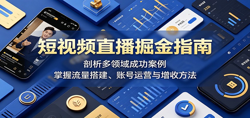 短视频直播掘金指南：剖析多领域成功案例，掌握流量搭建、账号运营与增收方法-川川创富网