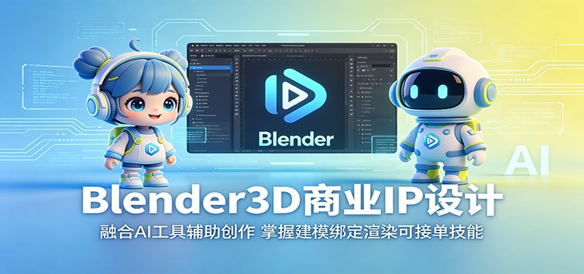 Blender3D商业IP设计：融合AI工具辅助创作，掌握建模绑定渲染可接单技能-川川创富网