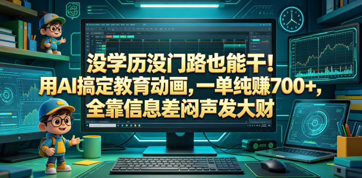 没学历没门路也能干！用AI搞定教育动画，一单纯賺700+，全靠信息差闷声发大财【揭秘】-川川创富网