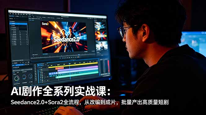 AI剧作全系列实战课：Seedance2.0+Sora2全流程，从改编到成片，批量产出高质量短剧-川川创富网