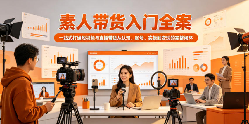素人带货入门全案，一站式打通短视频与直播带货从认知、起号、实操到变现的完整闭环-川川创富网
