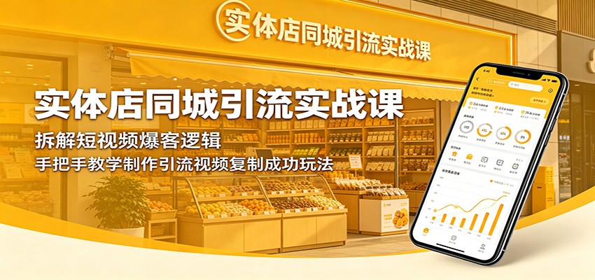 实体店同城引流实战课：拆解短视频爆客逻辑，手把手教学制作引流视频复制成功玩法-川川创富网