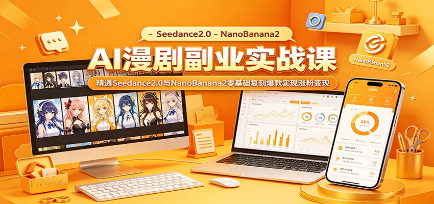 AI漫剧副业实战课：精通Seedance2.0与NanoBanana2零基础复刻爆款实现涨粉变现-川川创富网