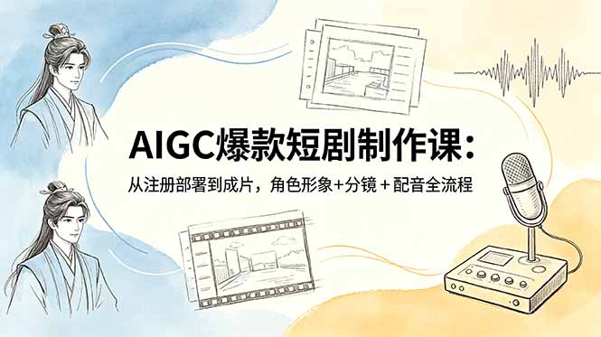 AIGC爆款短剧制作课：从注册部署到成片，角色形象+分镜+配音全流程-川川创富网