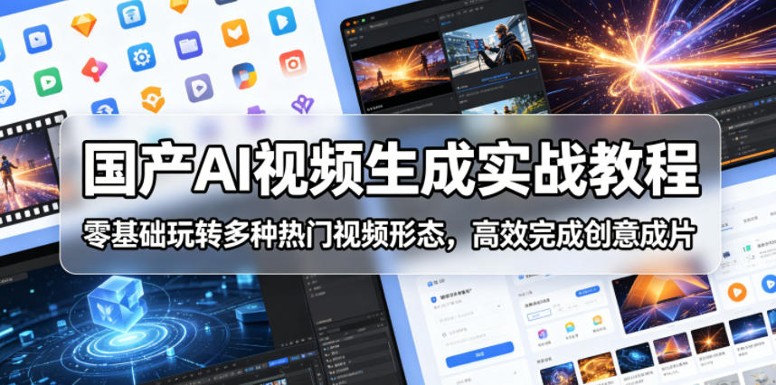 国产AI视频生成实战教程，零基础玩转多种热门视频形态，高效完成创意成片-川川创富网
